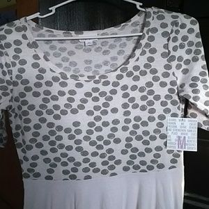 LulaRoe Nicole Dress Pale pink and Grey